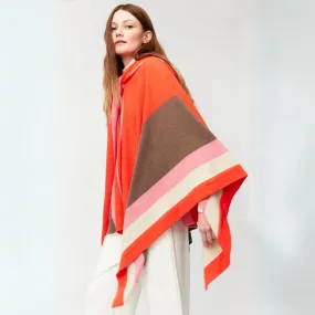 Aldo Martins Striped Coral Caraz Poncho