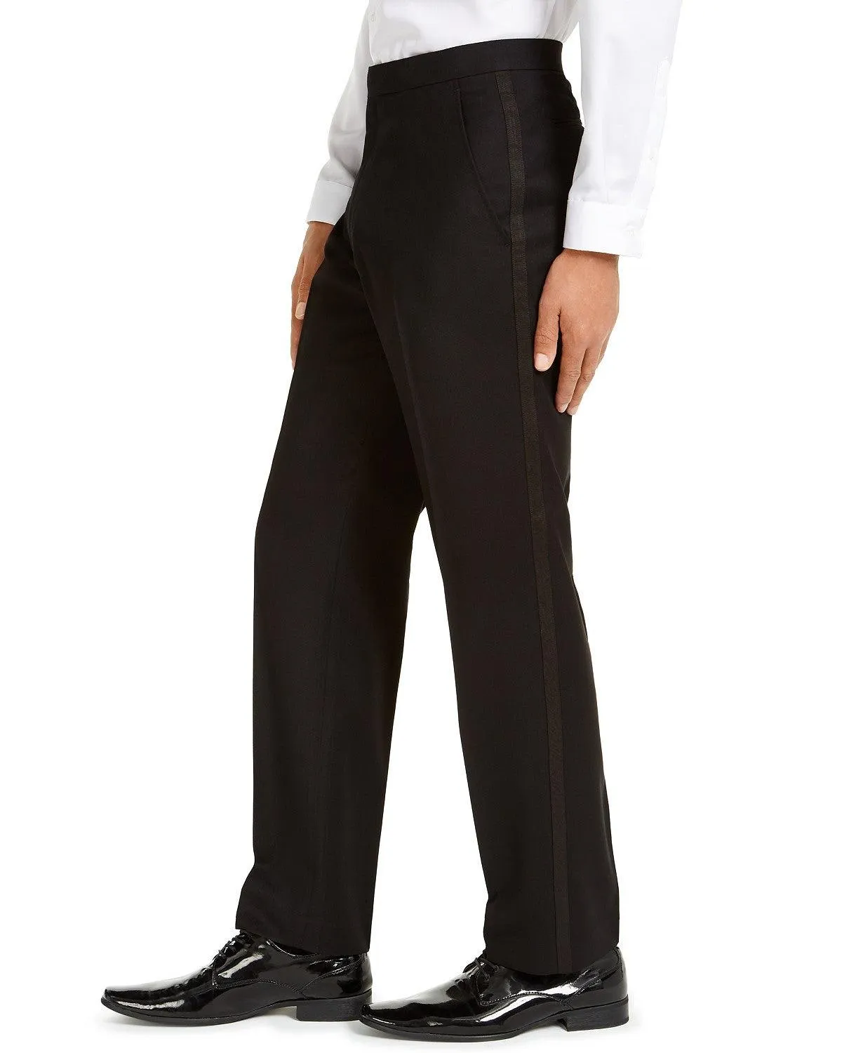 Alfani Mens Classic fit Dress Pants 30 / 30 Black Solid Stretch