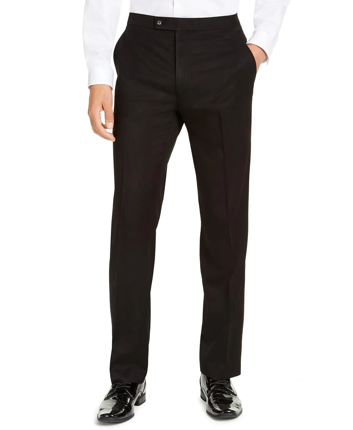 Alfani Mens Classic fit Dress Pants 30 / 30 Black Solid Stretch