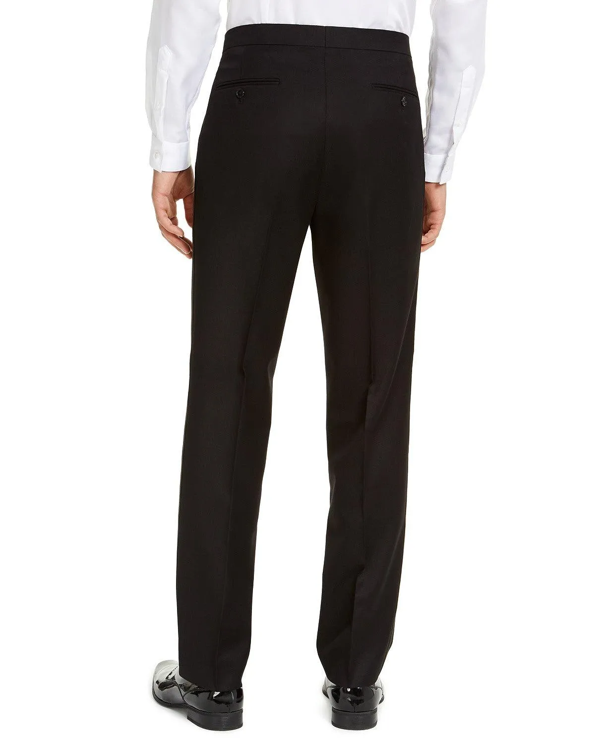 Alfani Mens Classic fit Dress Pants 30 / 30 Black Solid Stretch