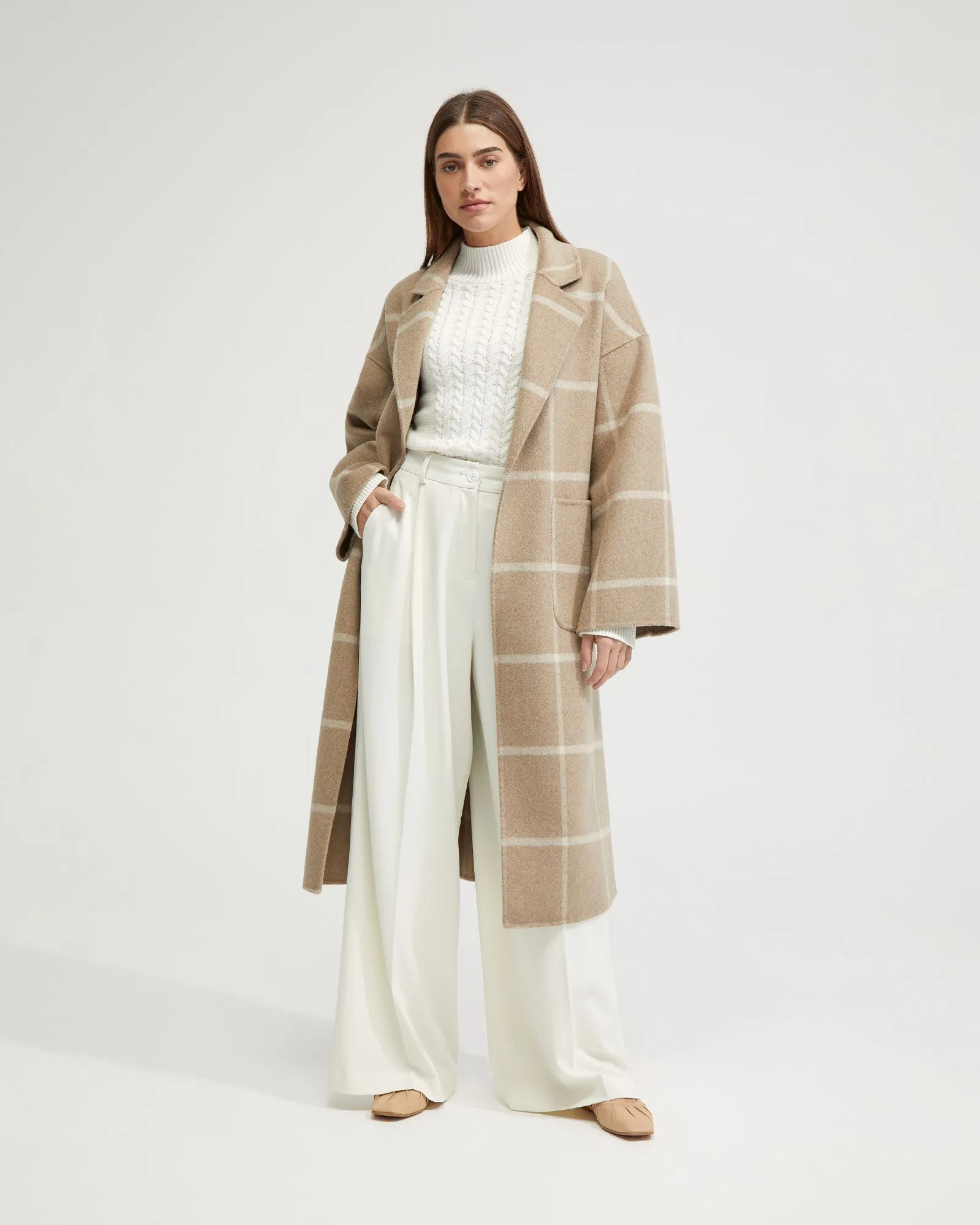 Ashley Wool Unlined Check Coat