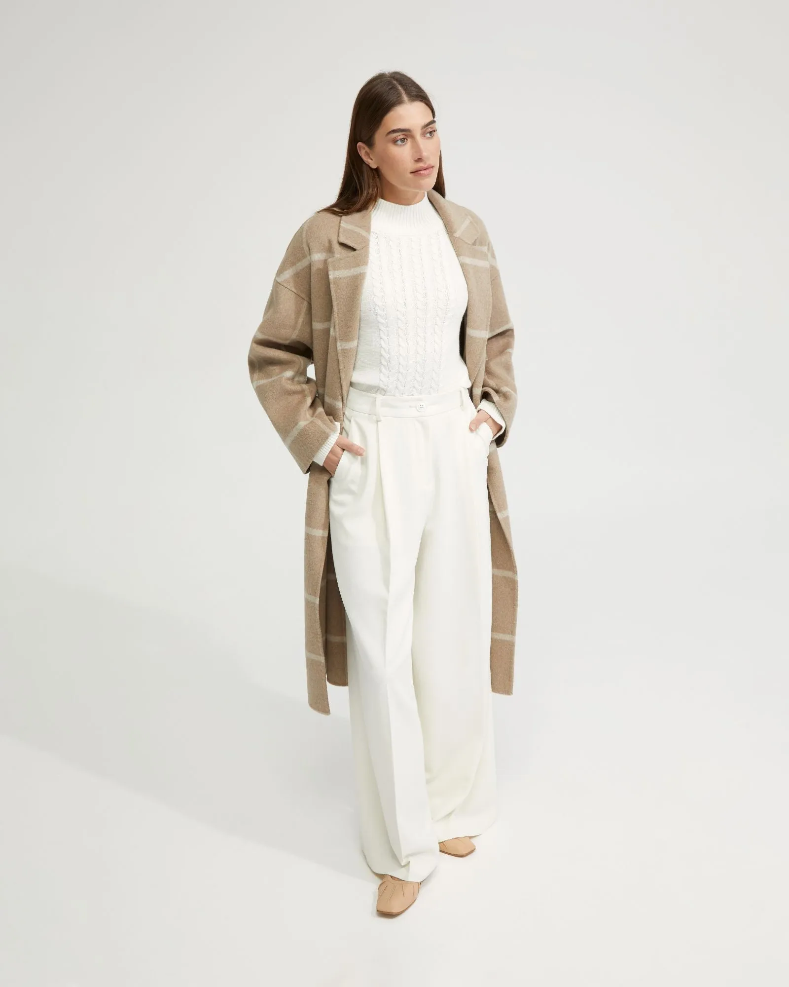 Ashley Wool Unlined Check Coat