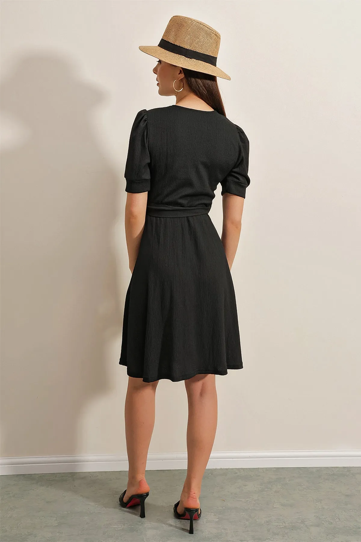 BGD Women Belted Knit Dress - Black - Avondale