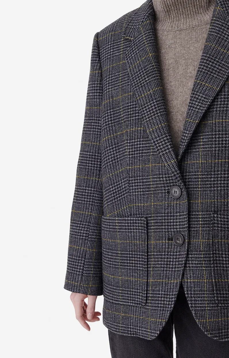 Bradley Blazer in Anthracite Plaid by Vanessa Bruno