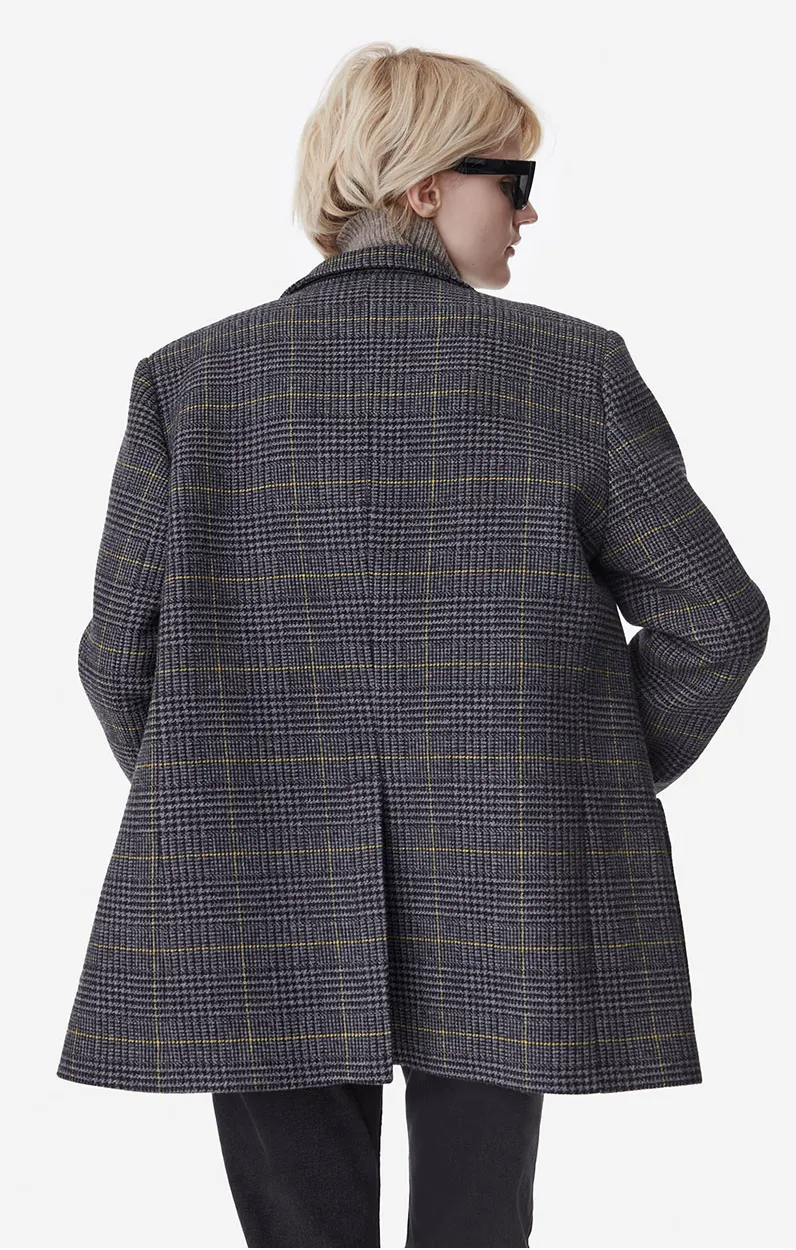 Bradley Blazer in Anthracite Plaid by Vanessa Bruno