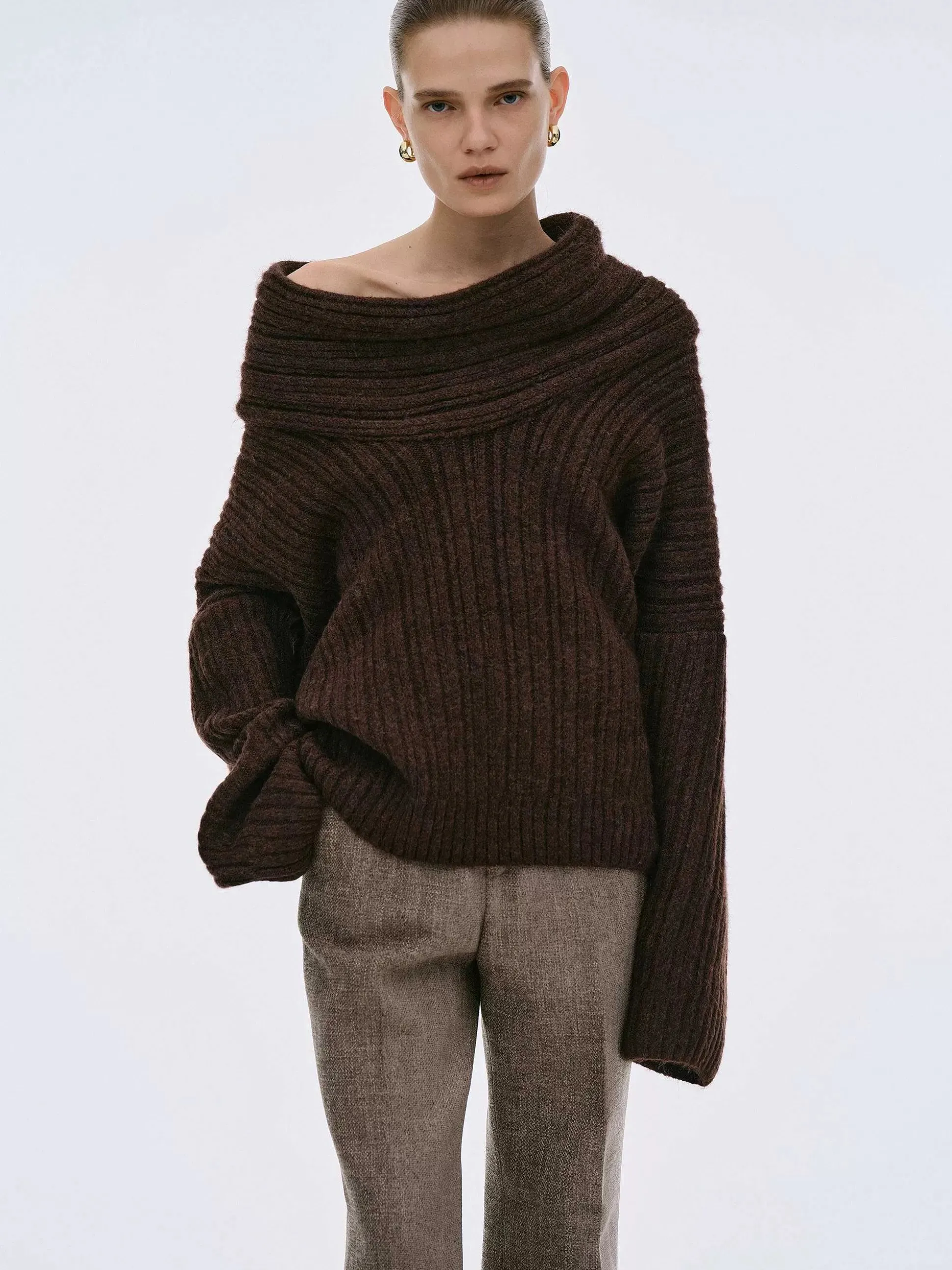 Brit & Boho™ I Becca Oversized High Roll Knit Pullover