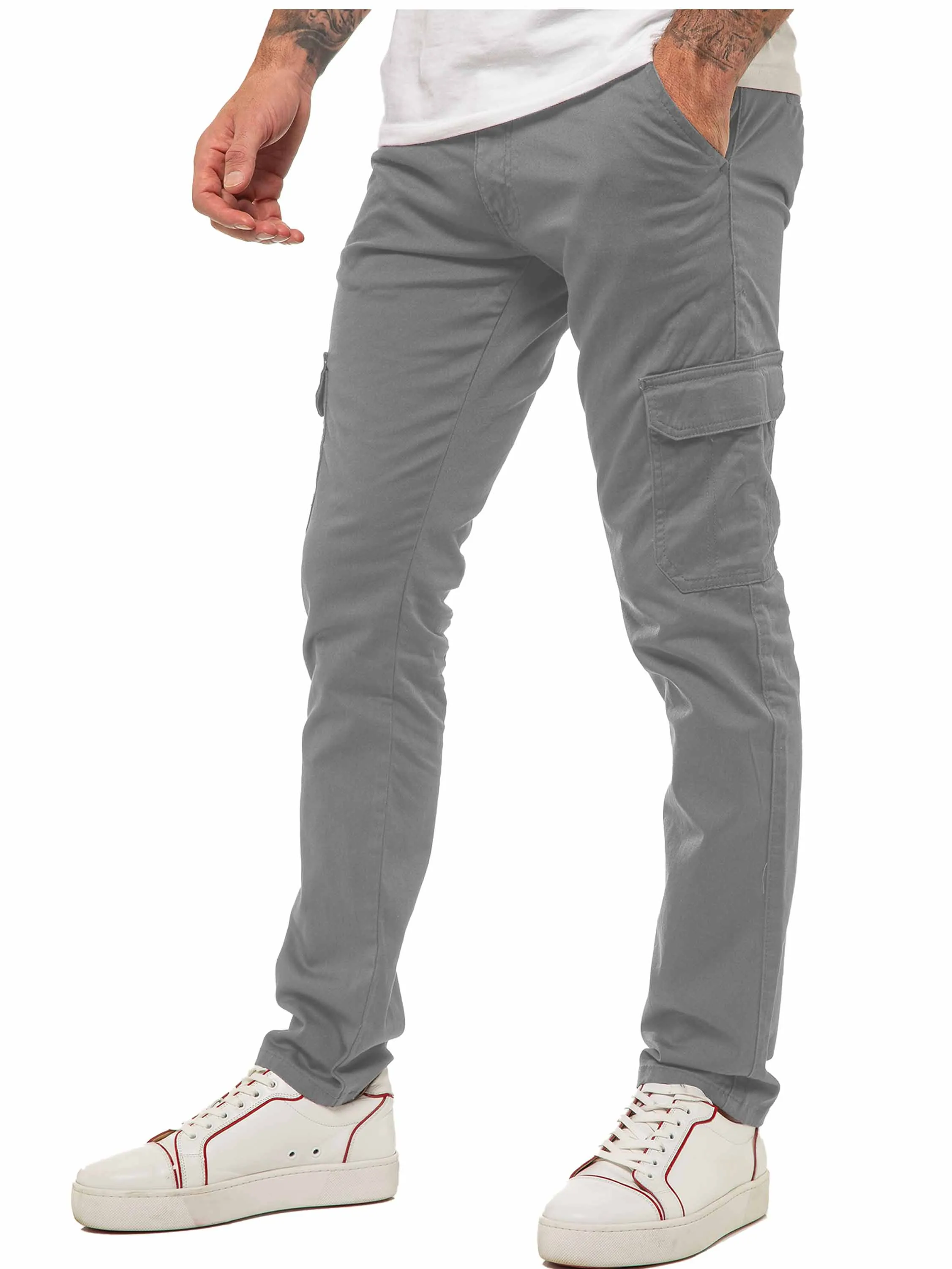 Bryce Stretch Cargo Pants - Light Grey