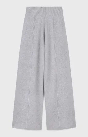 Cashmere Blend Trousers In Grey Melange
