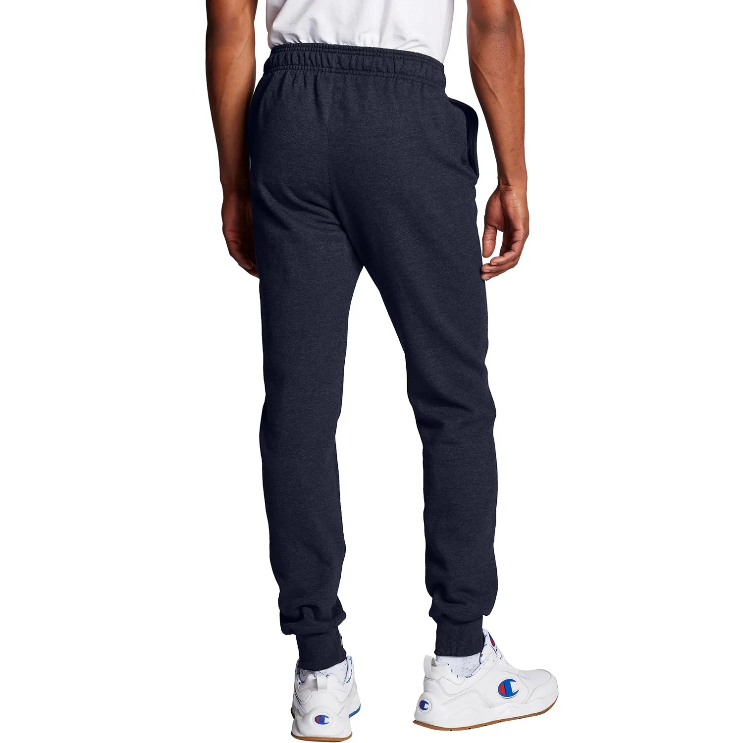 Champion Men's Powerblend Fleece Jogger Script Logo Pants Navy