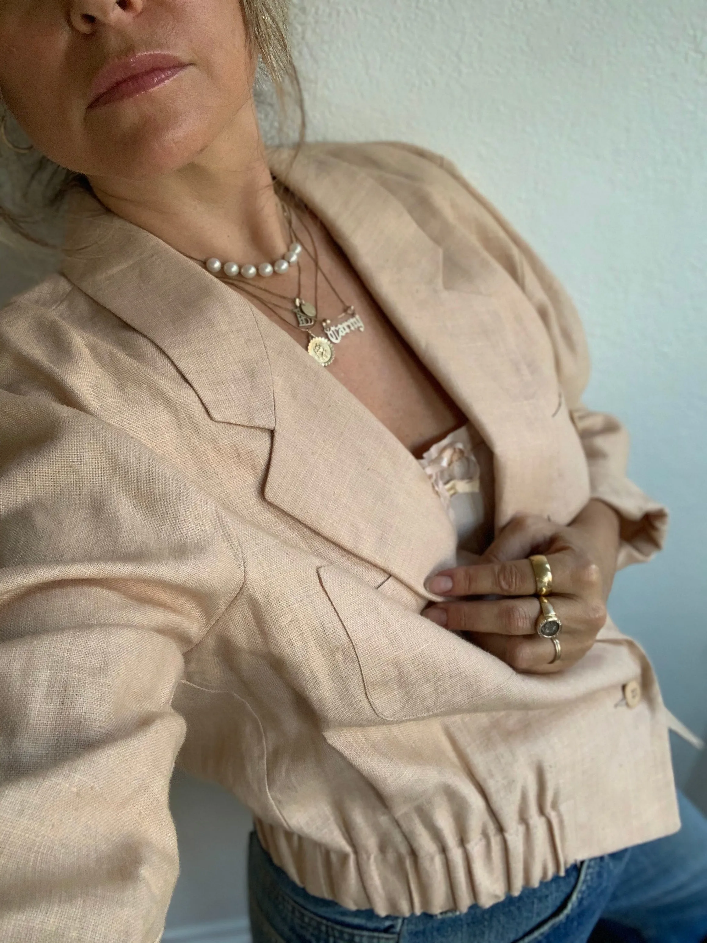 Cropped Linen Jacket