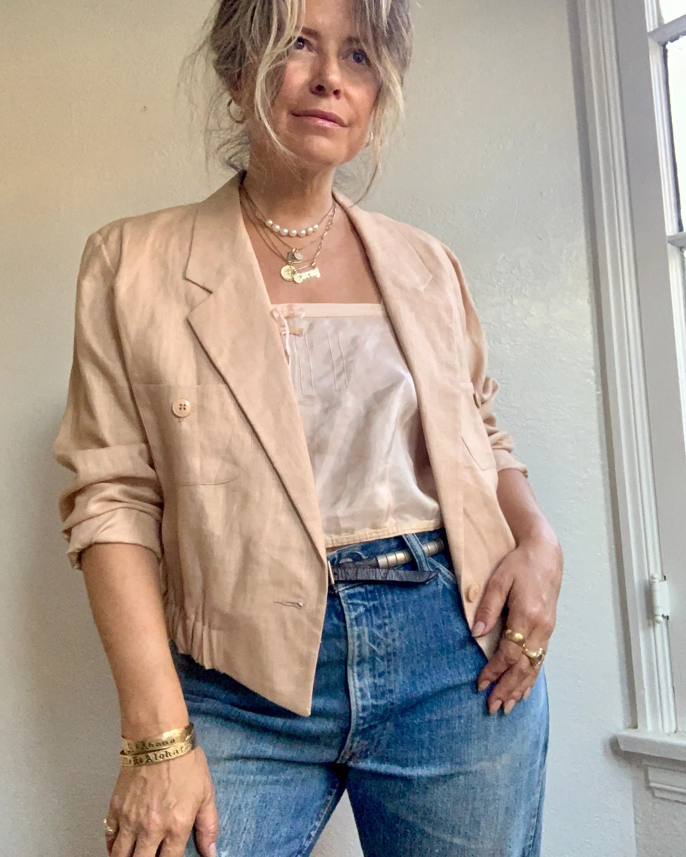 Cropped Linen Jacket