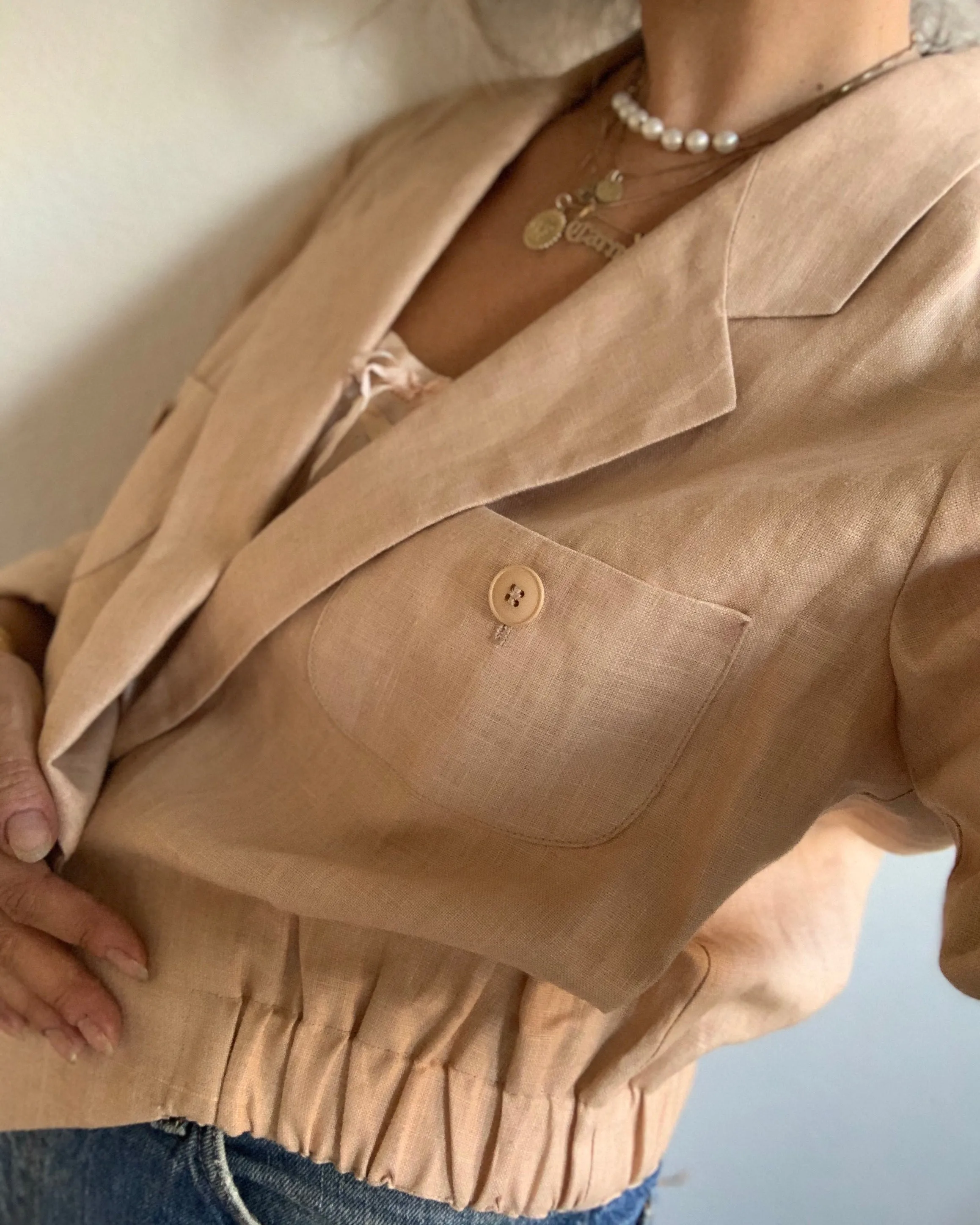Cropped Linen Jacket