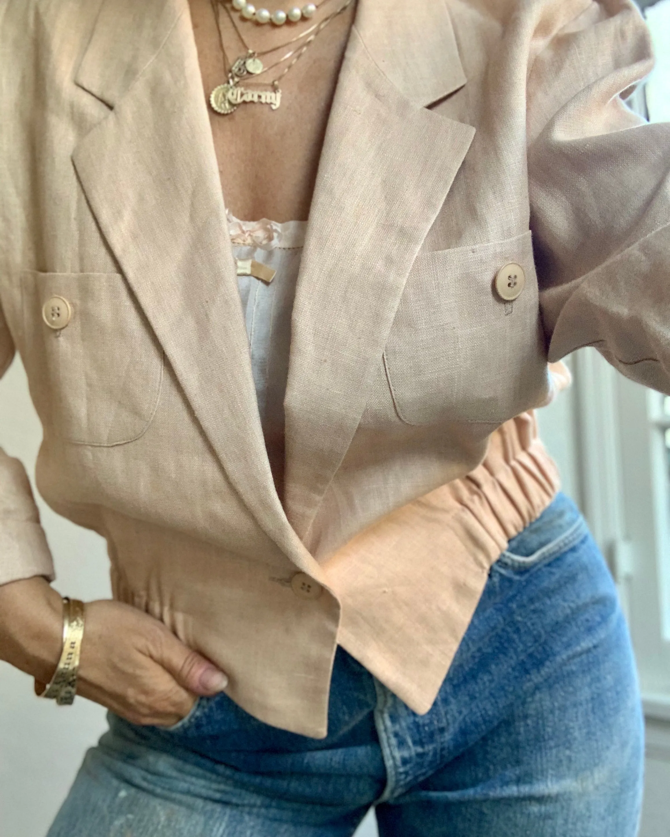 Cropped Linen Jacket