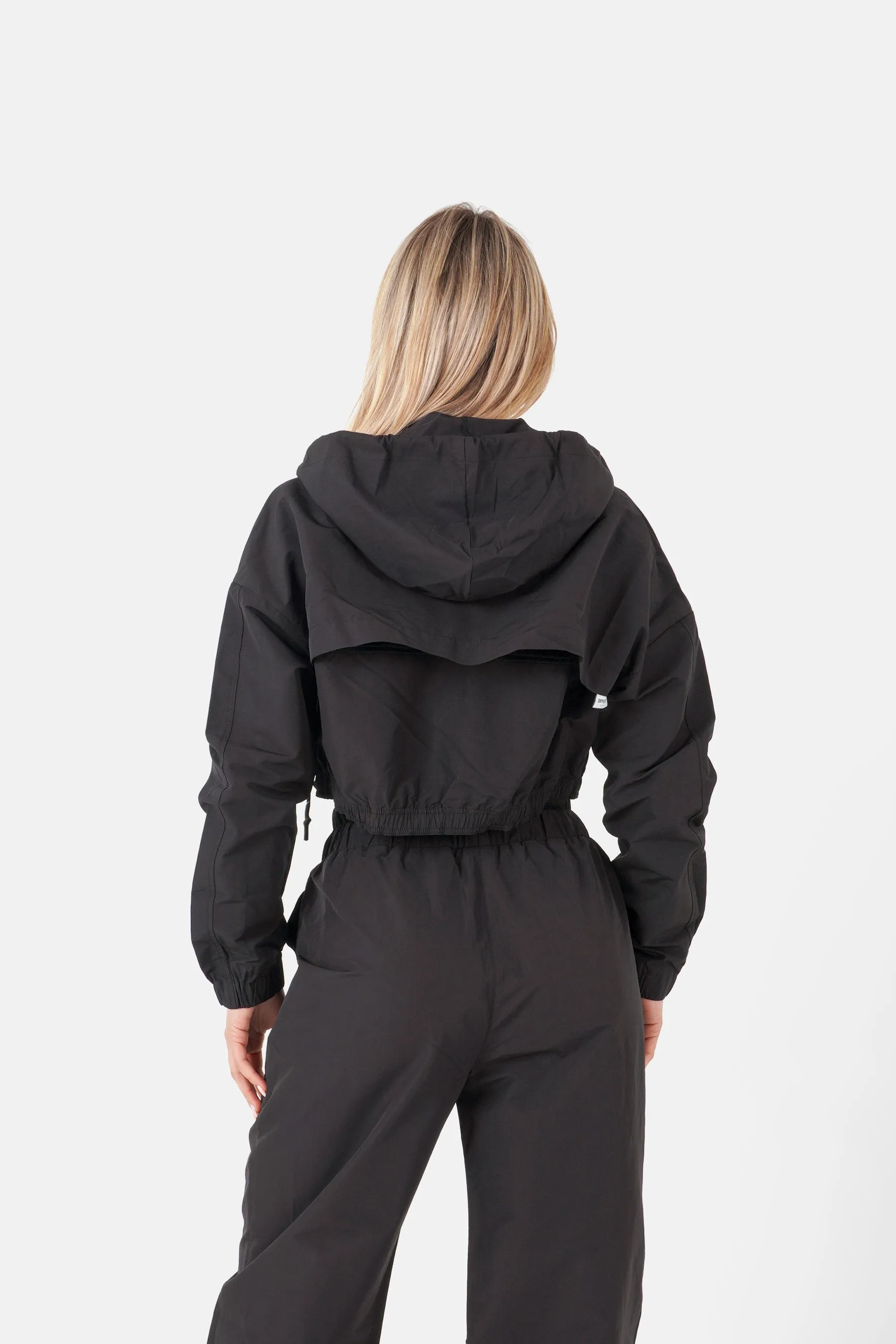 Cropped nylon Jacket 34110-BLAC