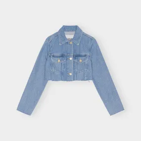 Cropped Trucker Jacket - Light Blue Stone