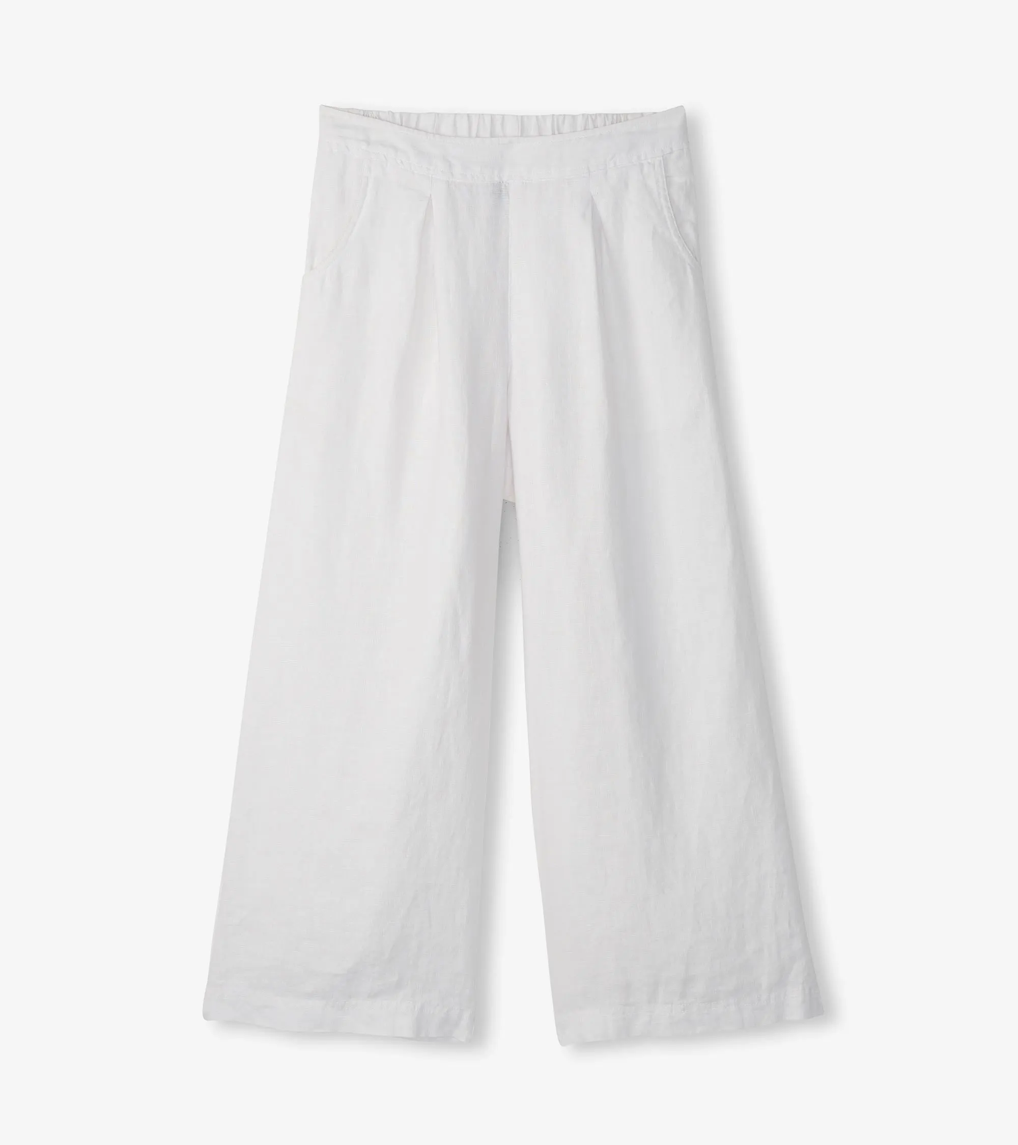 Cropped Wide Leg Trousers - White