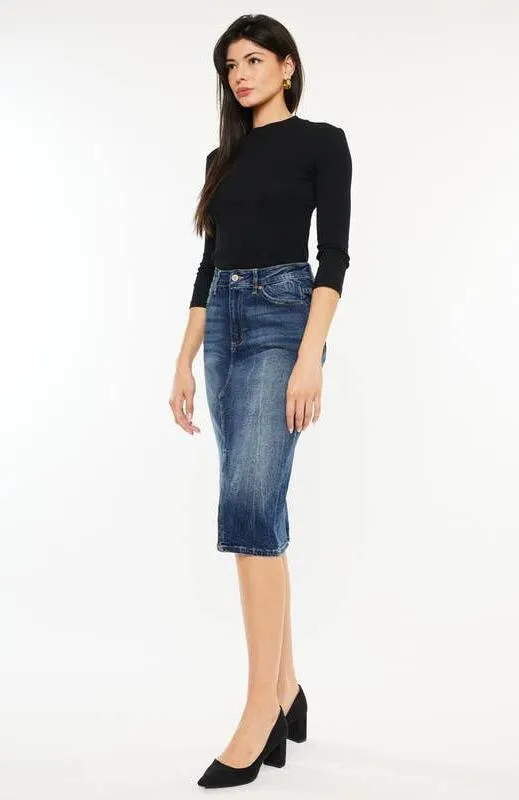Dark Wash Denim Skirt