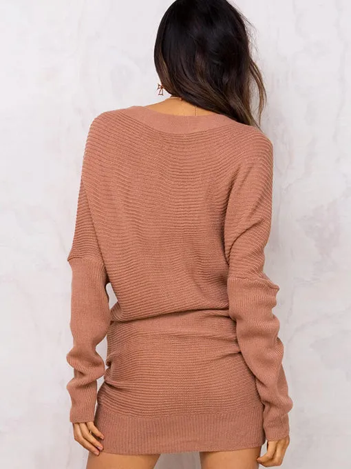 Devanie V Neck Wrap Knit Top