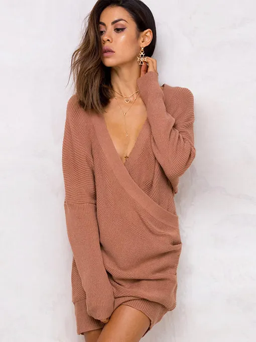 Devanie V Neck Wrap Knit Top