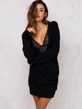 Devanie V Neck Wrap Knit Top