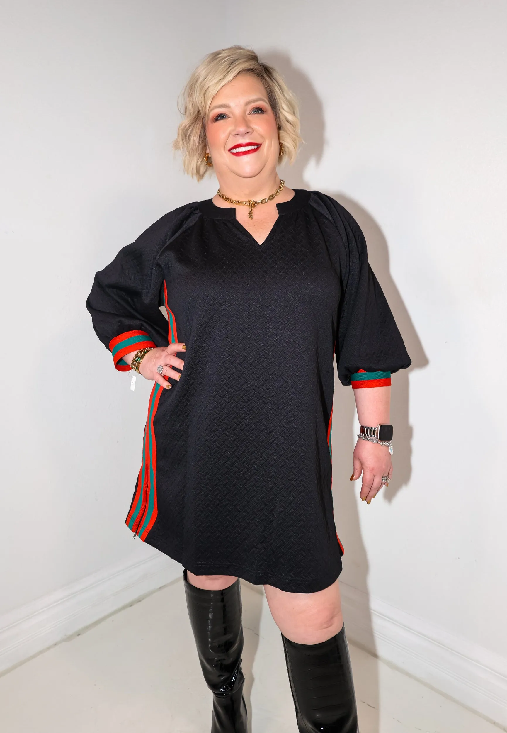 Edge Line Pullover Mini Dress