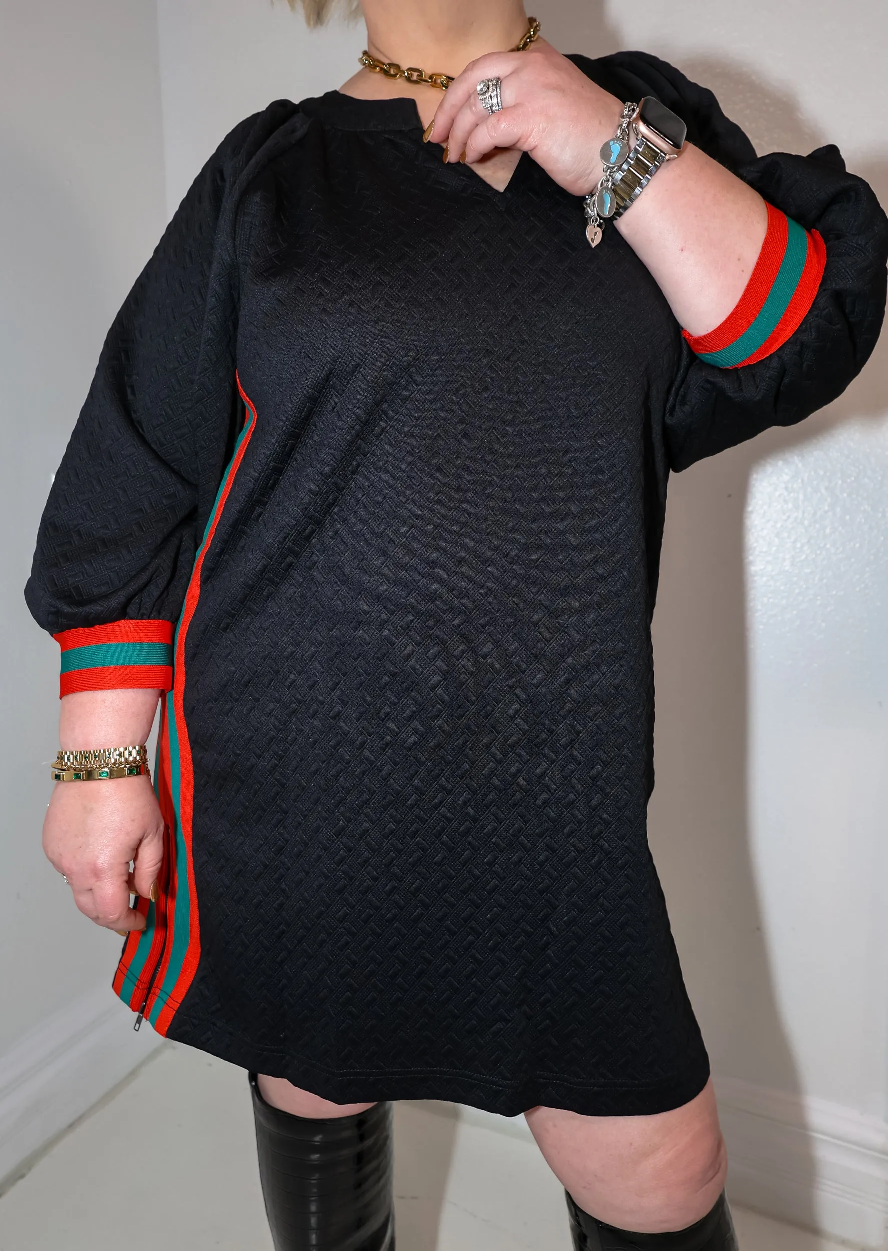 Edge Line Pullover Mini Dress