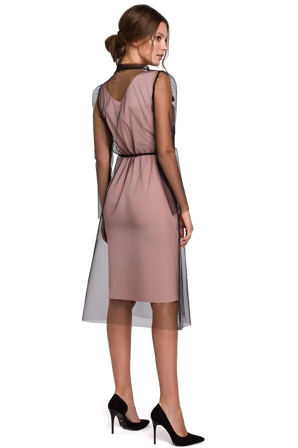 Exceptional fancy collar tulle cocktail dress