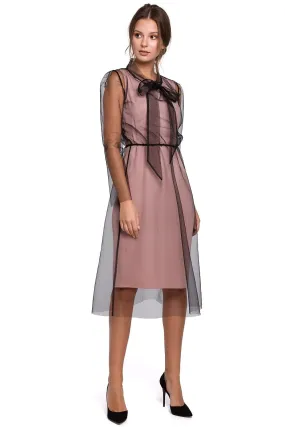 Exceptional fancy collar tulle cocktail dress