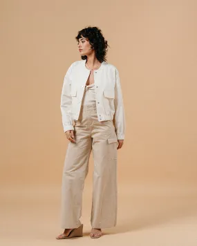 Grace & Mila Mateo Wide Leg Cargo Pants - Beige