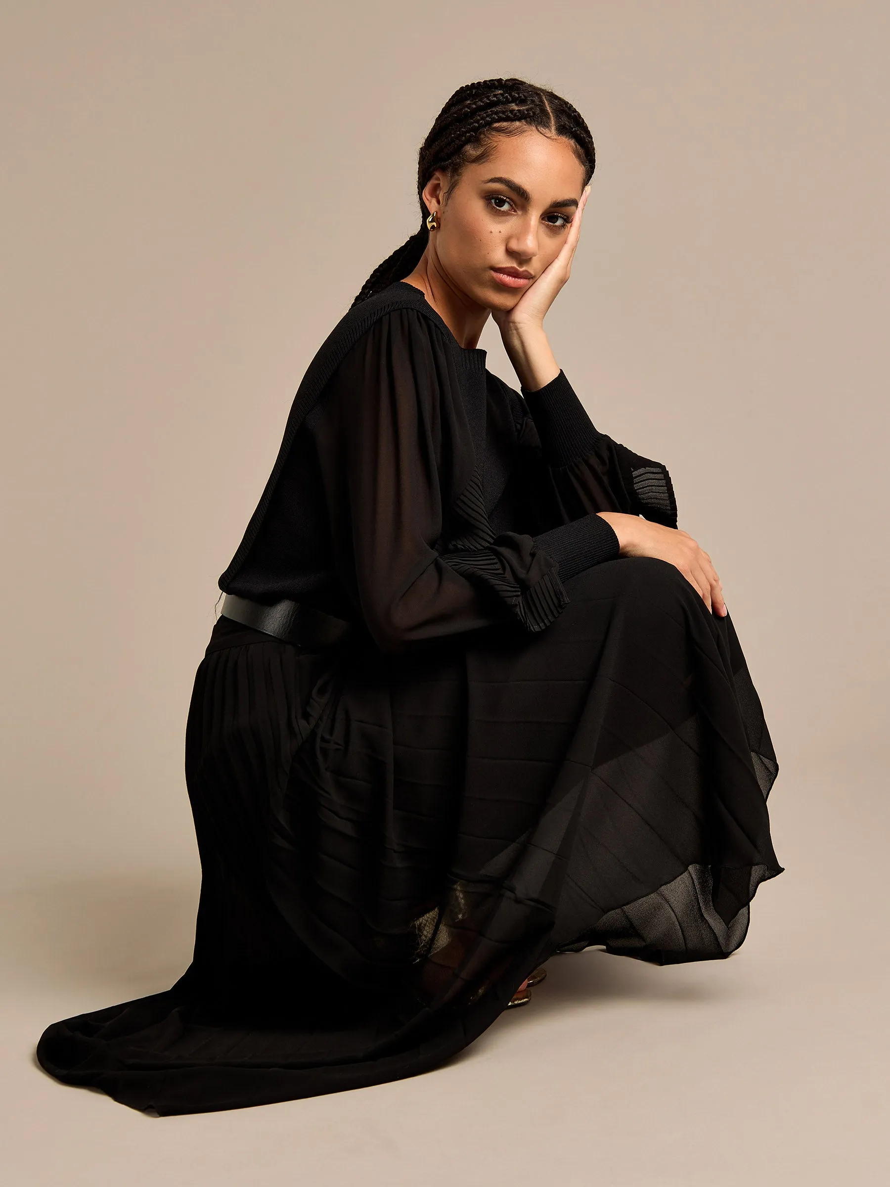 GWD Tammy Hankey Hem Pleated Skirt