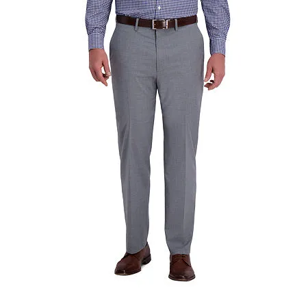 Haggar Mens Classic fit Dress Pants 40 / 32 Grey Plaid Stretch