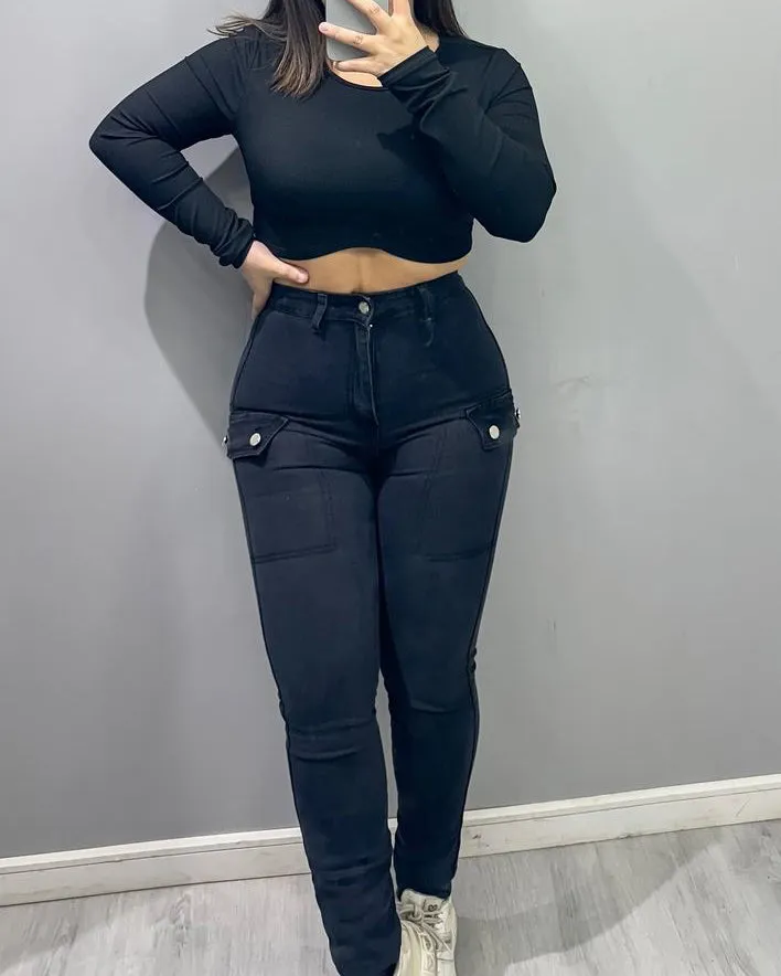High-Waist Skinny-Jeans mit Po-Lifting