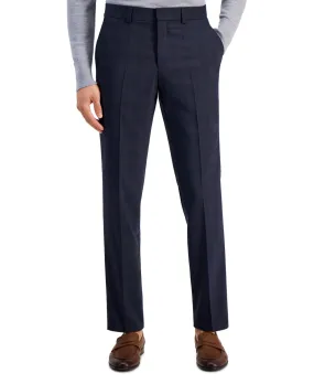 HUGO BOSS Men's Modern Fit Plaid Wool Blend Dress Suit Pants Navy Blue 32 x 32