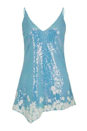 Jasmine Sequined Baby Blue Mini Dres