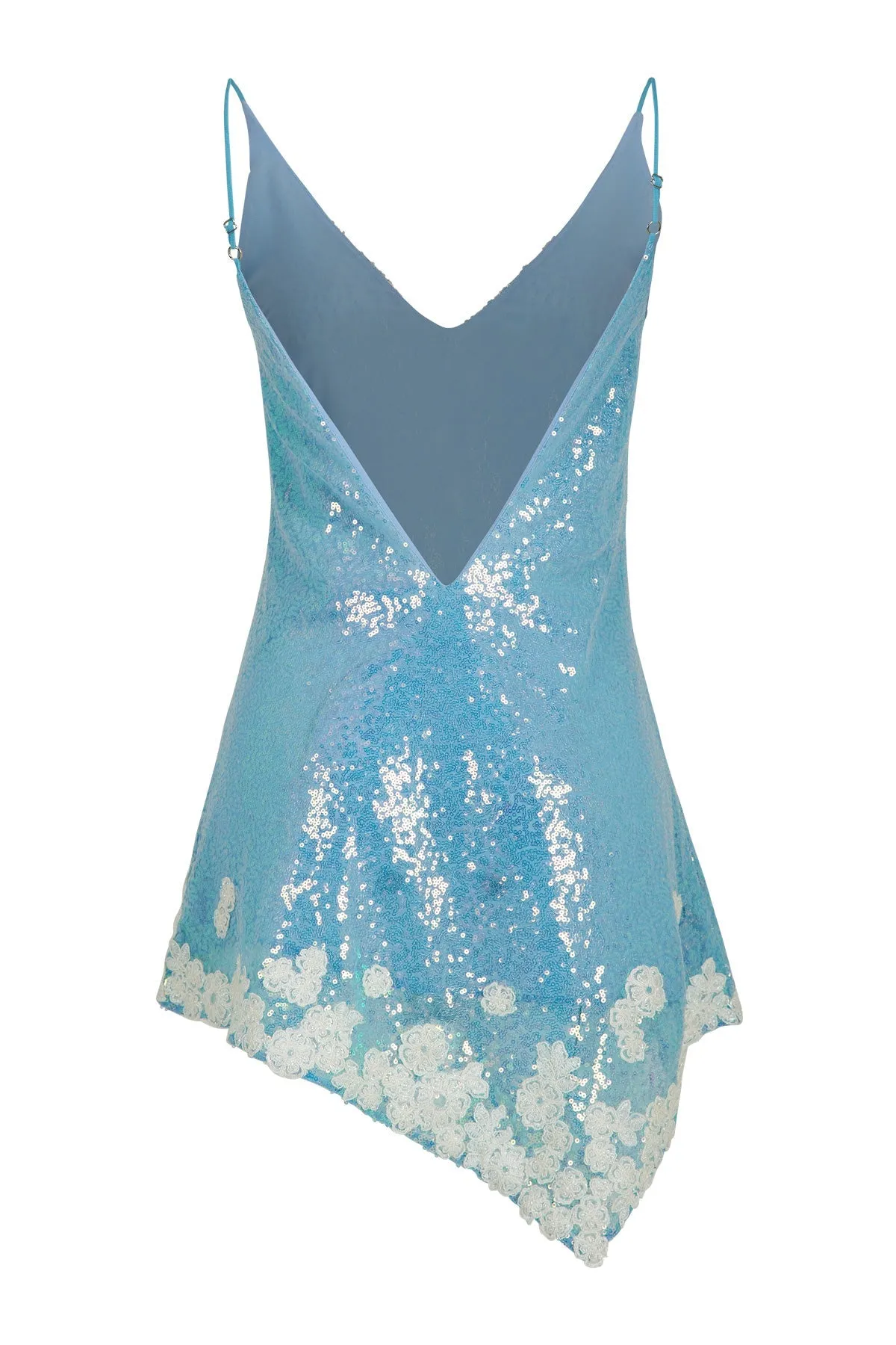 Jasmine Sequined Baby Blue Mini Dres
