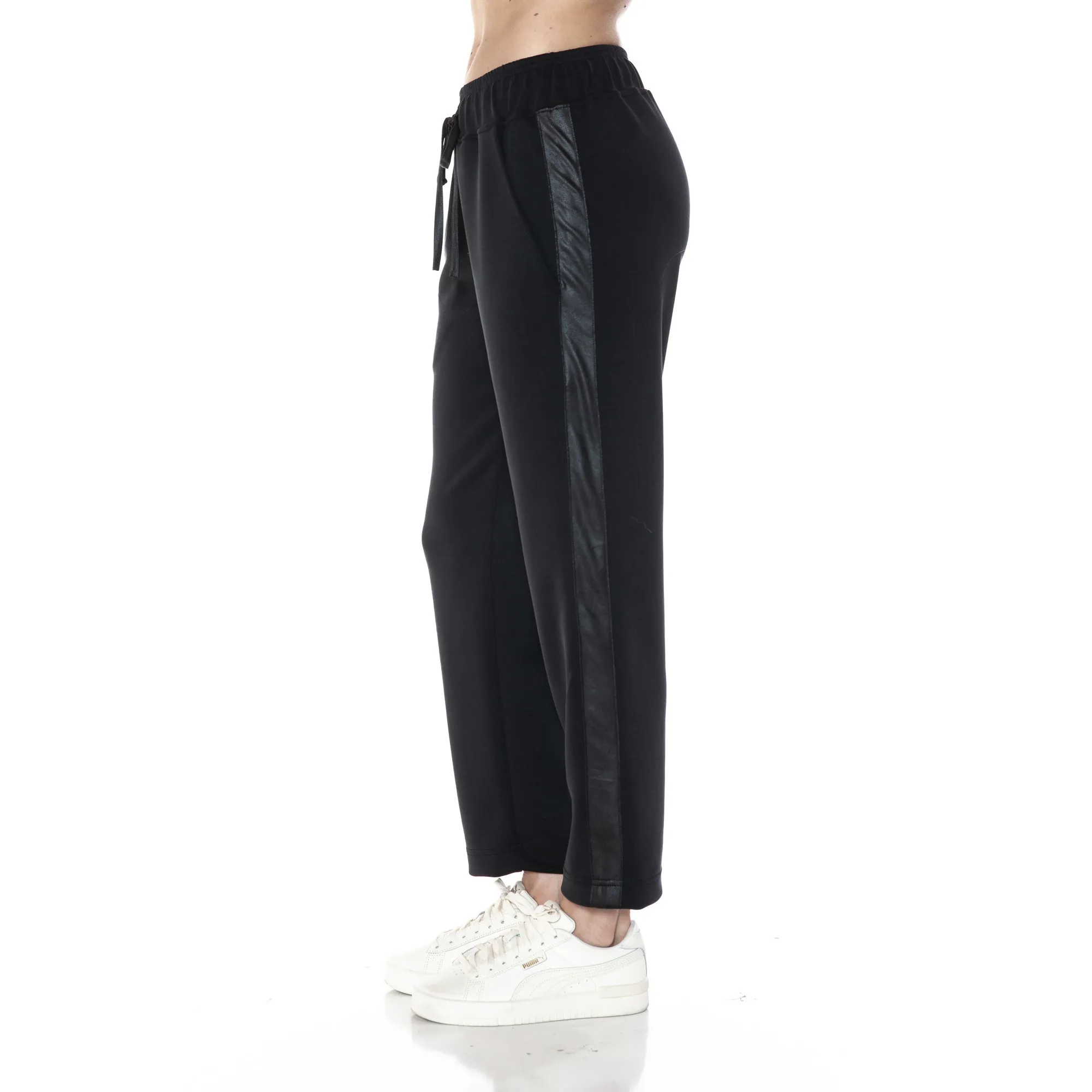 Jass Straight Leg Pleather Pocket Pant