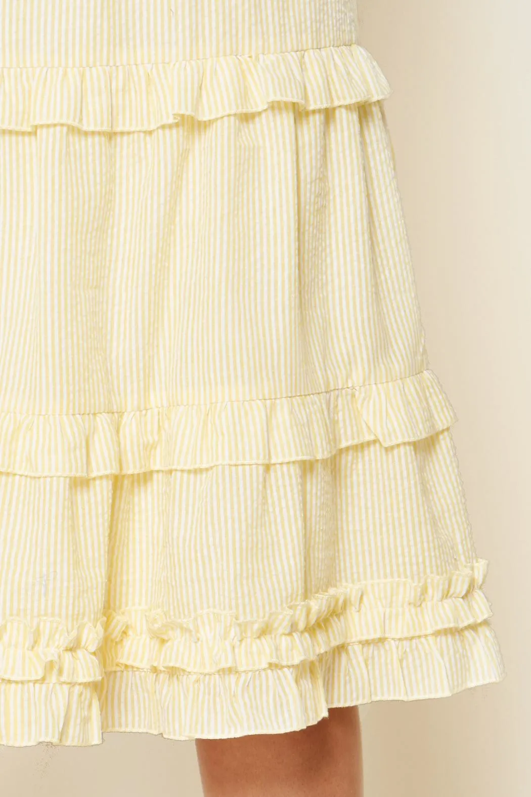 Las Casitas Seersucker Midi Skirt