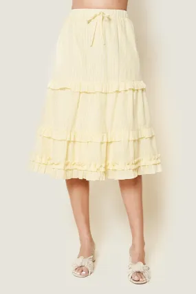 Las Casitas Seersucker Midi Skirt
