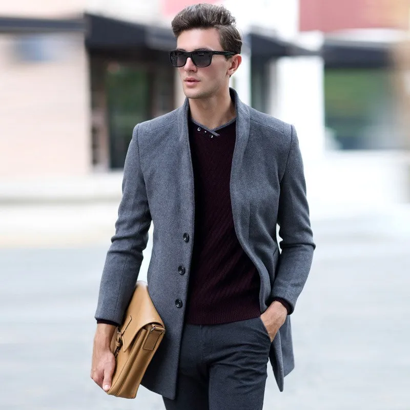 Luxury Slim Fit Thick Woollen Long Coat