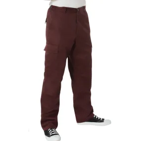 Maroon - Tactical BDU Pants - Cotton Polyester Twill - Button Fly