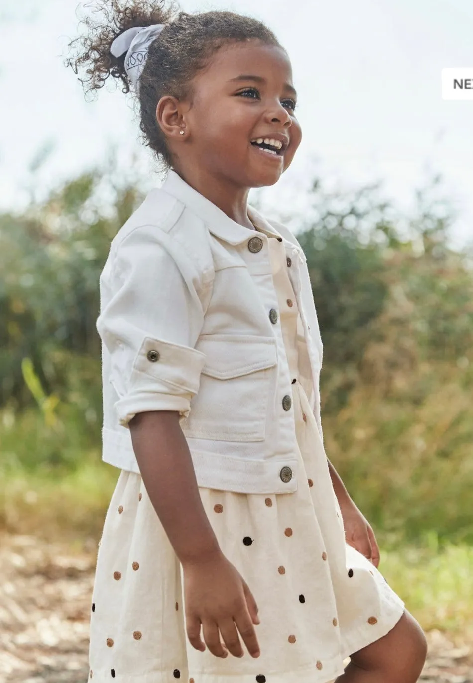 Mayoral Cropped Twill Jacket in Natural: Size 2 to 8