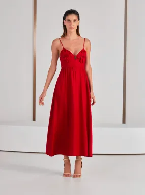 Midi Dress Floral Neck