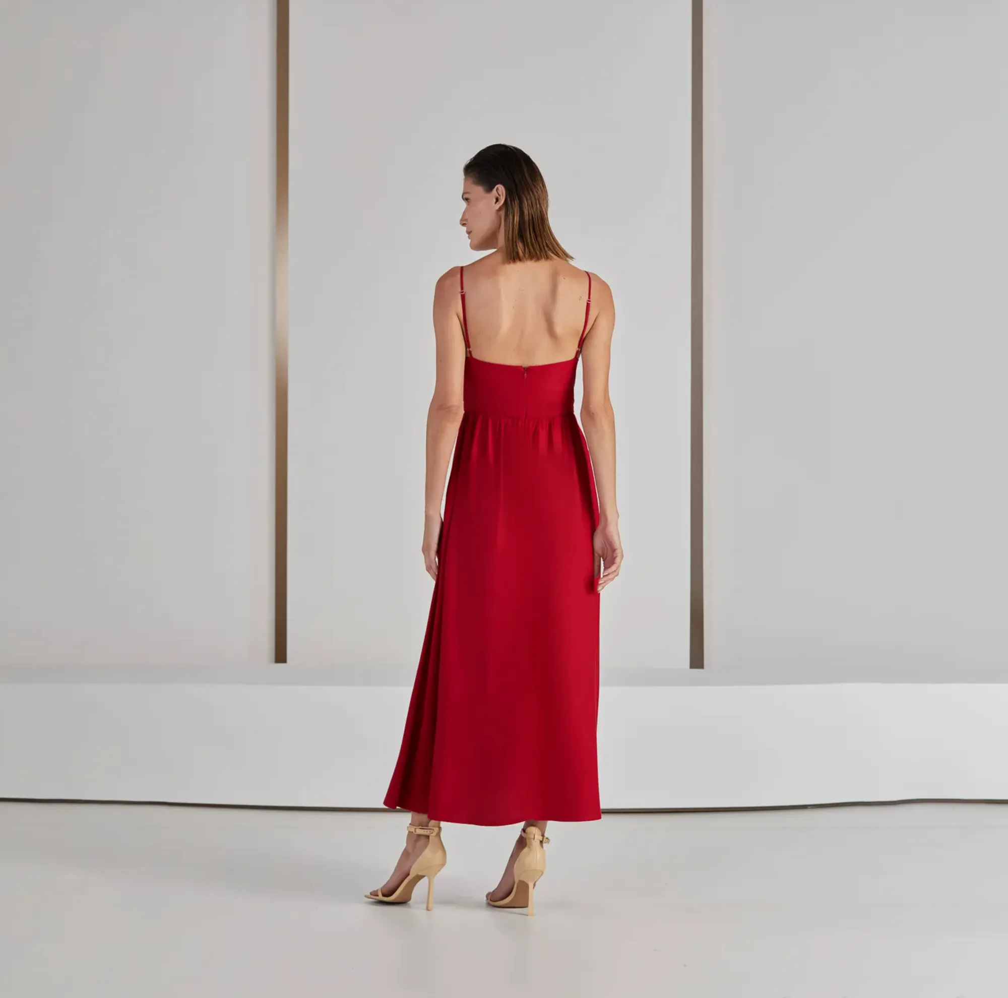 Midi Dress Floral Neck