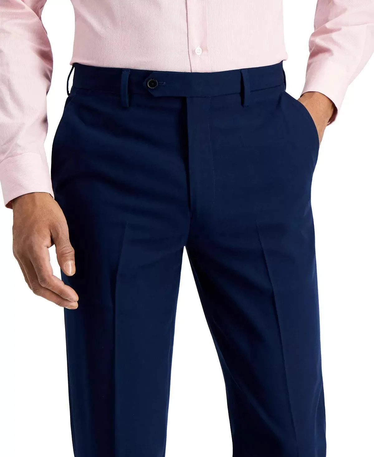 Nautica Mens Regular fit Dress Pants 42 / 30 Blue Solid Stretch