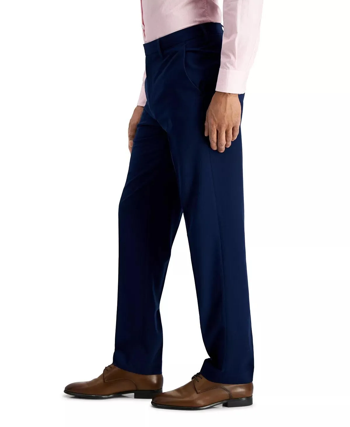 Nautica Mens Regular fit Dress Pants 42 / 30 Blue Solid Stretch