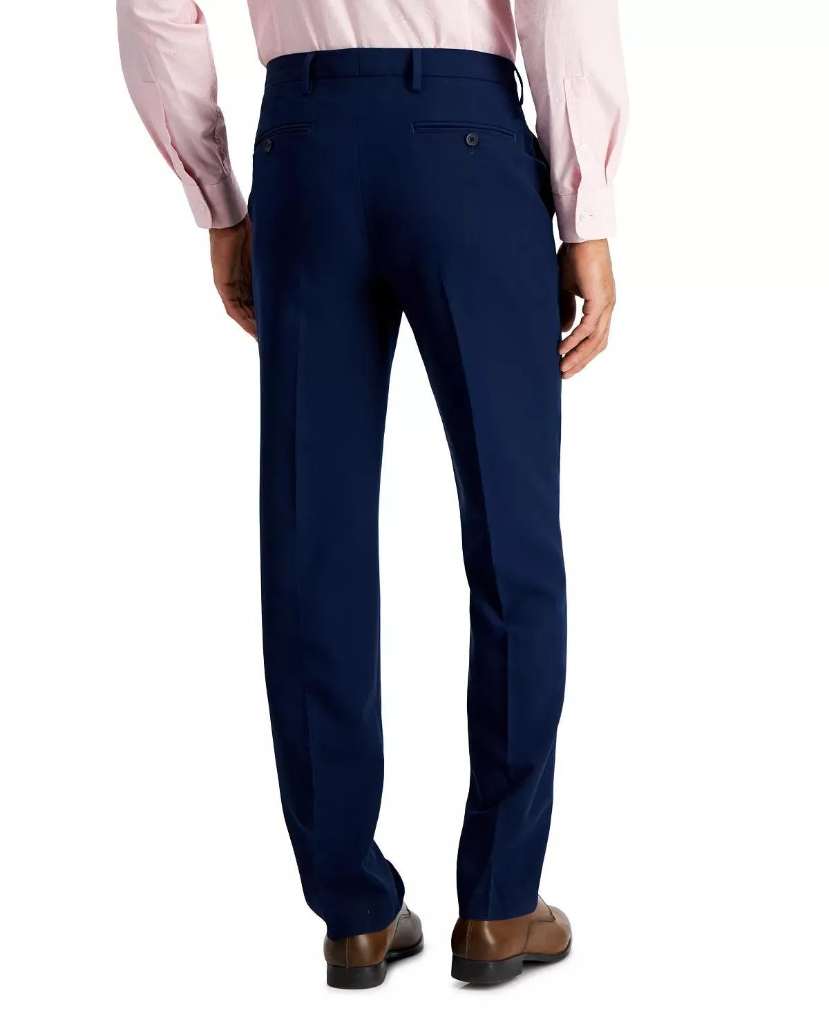 Nautica Mens Regular fit Dress Pants 42 / 30 Blue Solid Stretch