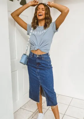 No Rules Midi Denim Skirt