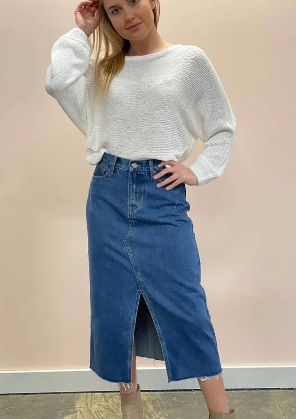 No Rules Midi Denim Skirt
