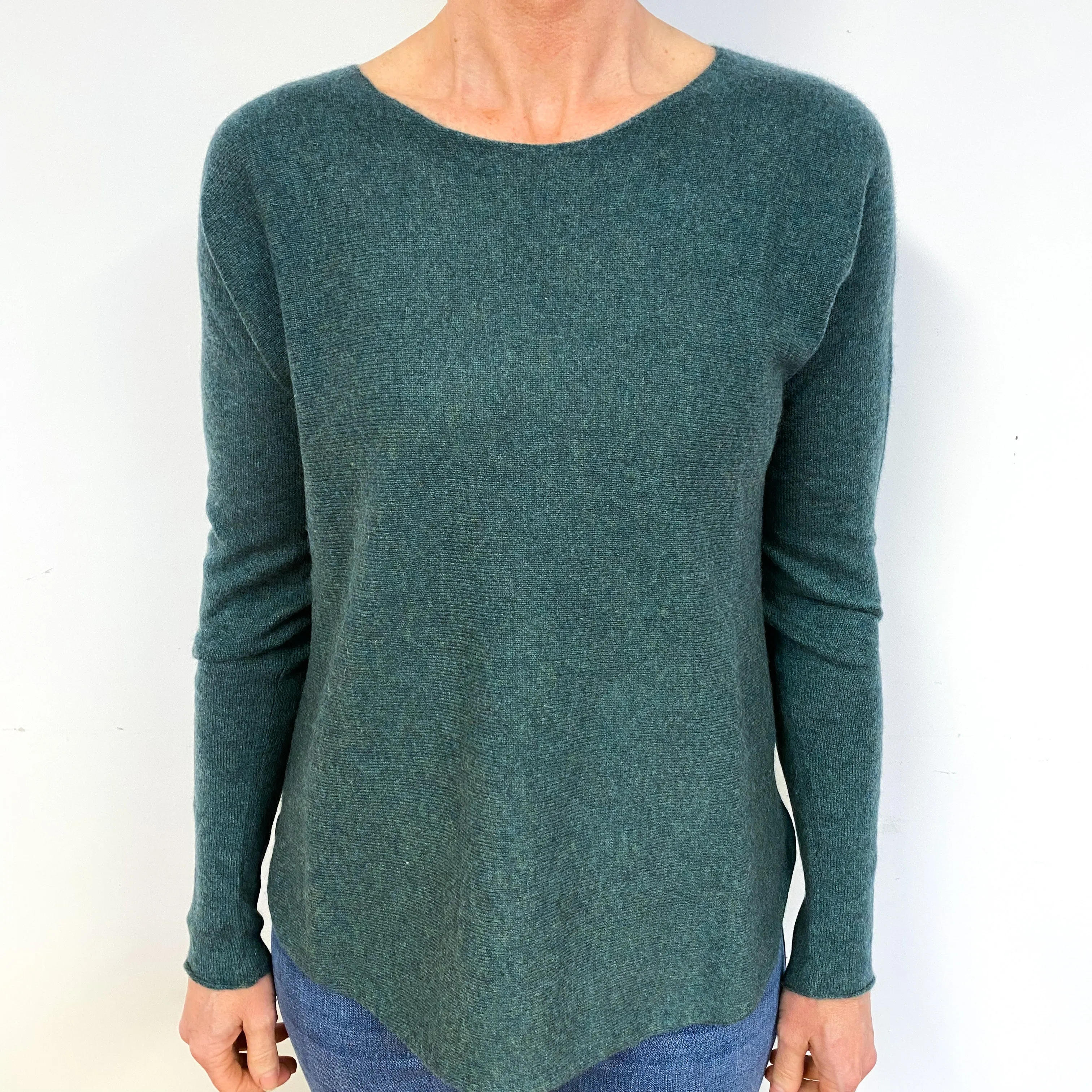 Ocean Green Cashmere Crew Neck Jumper Medium