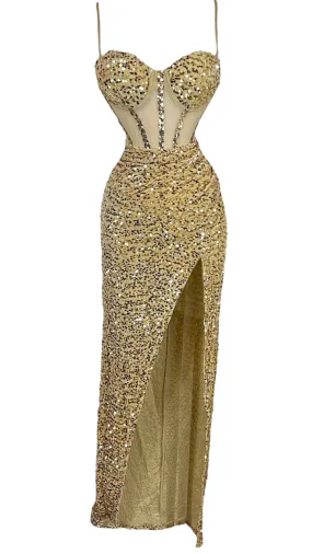 On Your Mind Dress - Gold